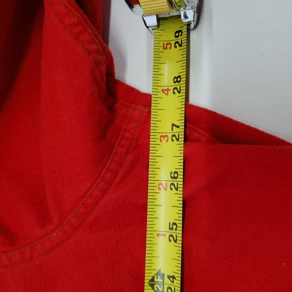 Vtg Woolrich Mens Red Button Up Shirt Jacket Shacket Sz XL Cotton Heavyweight. - Picture 9 of 11